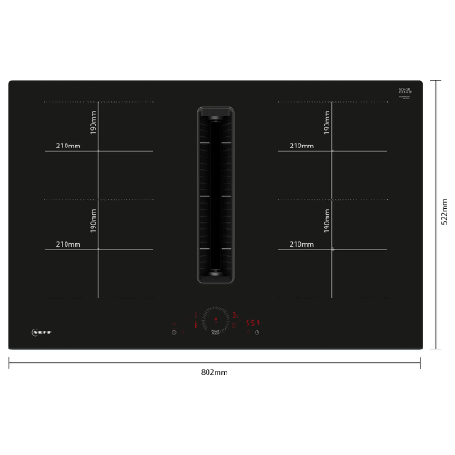N 70, Table induction aspirante, 80 cm, sans cadre NEFF V58FHQ4L0 - vue 4