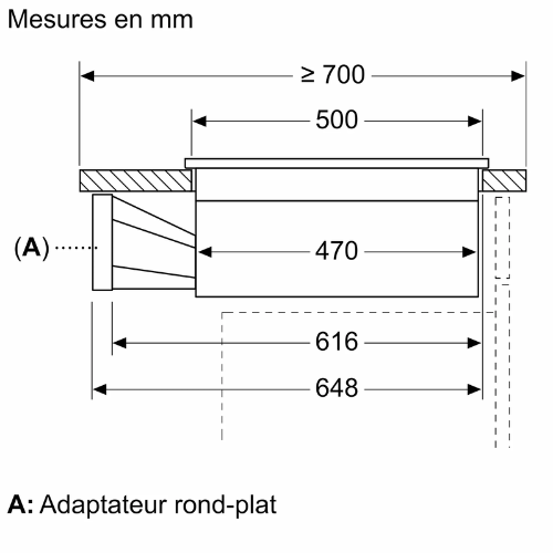 N 70, Table induction aspirante, 80 cm, sans cadre NEFF V58FHQ4L0 - vue 5