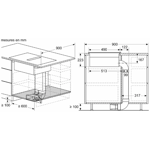 N 70, Table induction aspirante, 80 cm, sans cadre NEFF V58FHQ4L0 - vue 9