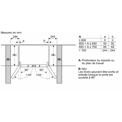 iQ700, Réfrigérateur multi-portes , 183 x 90.5 cm, Noir SIEMENS KF96RSBEA - vue 10