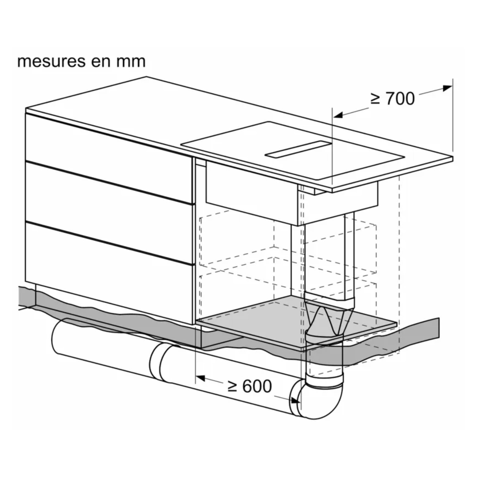 N 70, Table induction aspirante, 70 cm, avec cadre NEFFD V57THQ4L0 - vue 11