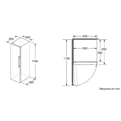 Réfrigérateur 1 Porte pose libre BOSCH KSV33VWEP - vue 5