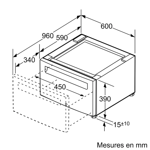 Socle avec tiroir pour lave linge BOSCH WTZPW20D - vue 11