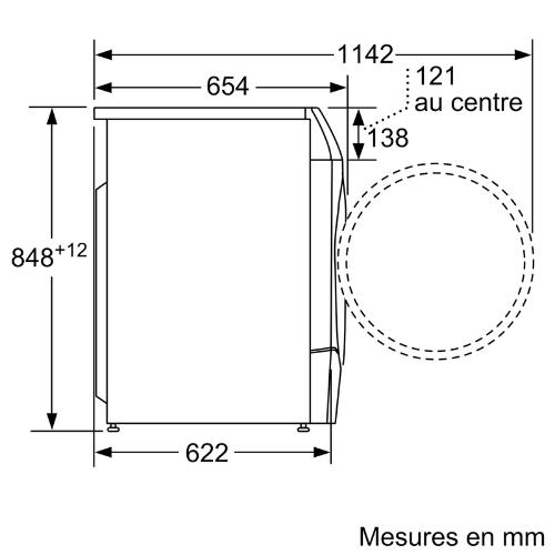 Série 8, Lave-linge séchant, 10.5/6 kg, 1400 trs/min BOSCH WNC254A0FR - vue 11