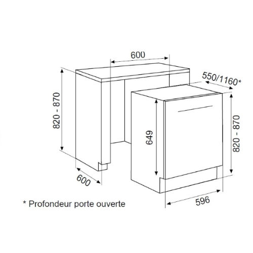 Lave-vaisselle 60 cm Tout intégrable Tranche Silver Airlux ADI955T - vue 3