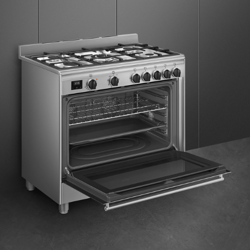 Centre De Cuisson 90 cm Gaz Inox SMEG Classica BG91CTX2(F) - vue 4