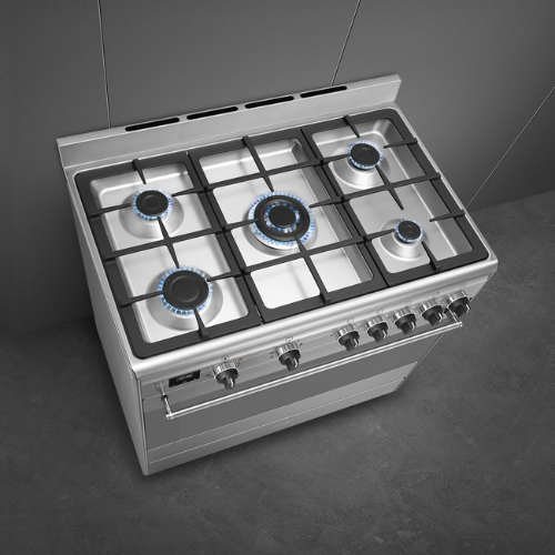 Centre De Cuisson 90 cm Gaz Inox SMEG Classica BG91CTX2(F) - vue 5