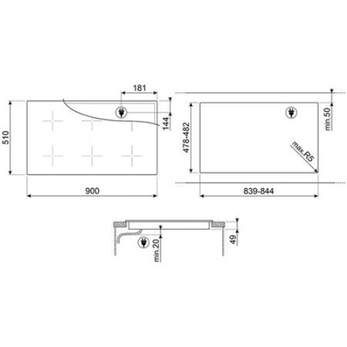 Table de cuisson induction SMEG Universel SI2951D - vue 3