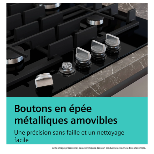 iQ500, Table gaz, 90 cm, Verre trempé, Noir SIEMENS EP9A6MI40 - vue 5