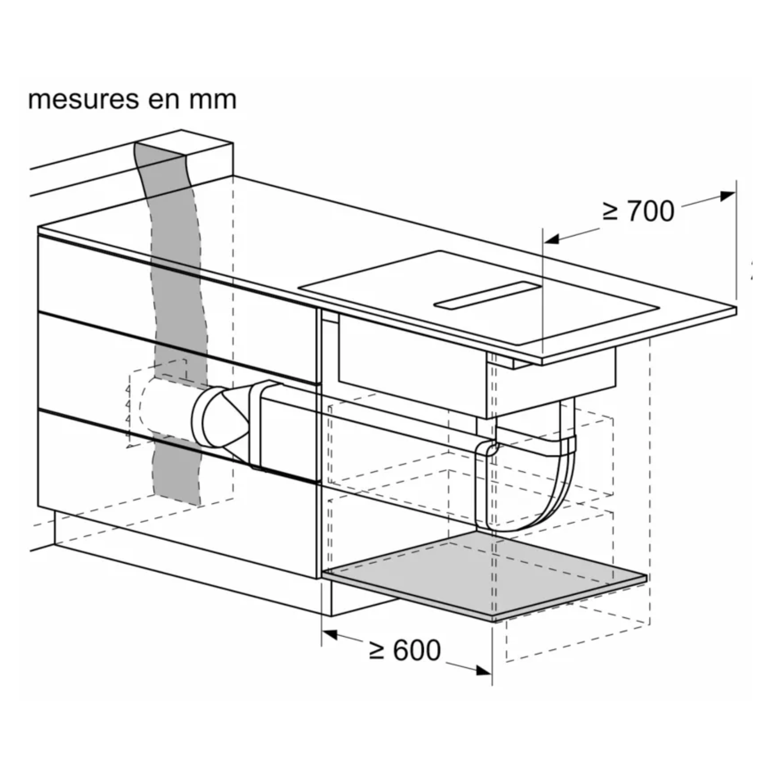 Série 4, Table induction aspirante, 60 cm, sans cadre BOSCH PVS611B16E - vue 13