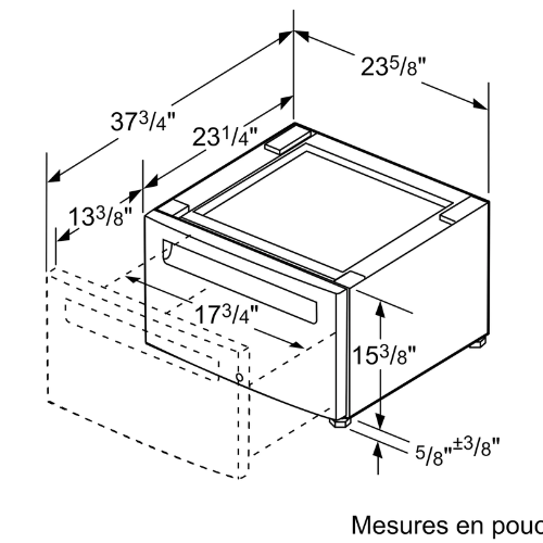Socle avec tiroir pour lave linge BOSCH WTZPW20D - vue 12