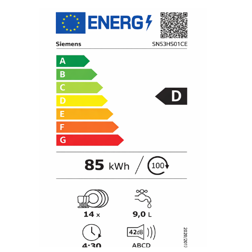 iQ300, Lave-vaisselle encastrable avec bandeau, 60 cm, Acier brossé SIEMENS SN53HS01CE - vue 12