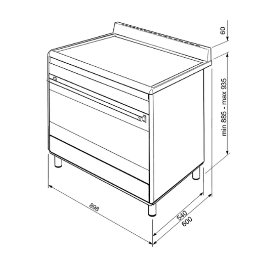 Centre De Cuisson 90 cm Gaz Inox SMEG Classica BG91PX2(F) - vue 7