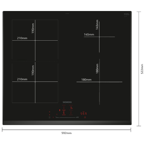 iQ500, Table à induction, 60 cm, Noir, sans cadre SIEMENS ED651HSB1E - vue 4