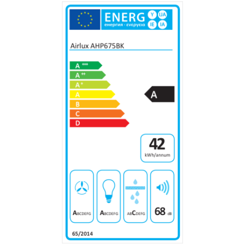 HOTTE DÉCORATIVE MURALE PYRAMIDE 60 CM Airlux AHP675BK - vue 3
