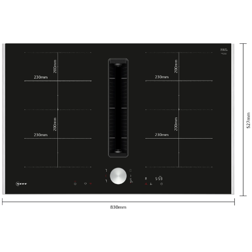 N 90, Table induction aspirante, 80 cm, avec cadre NEFF V68TTX4L0 - vue 3