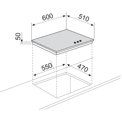 Table de cuisson verre blanche 60cm AIRLUX AV635HWH