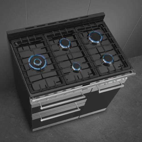 Centre De Cuisson 90 cm Gaz Inox SMEG SY93-1 - vue 2