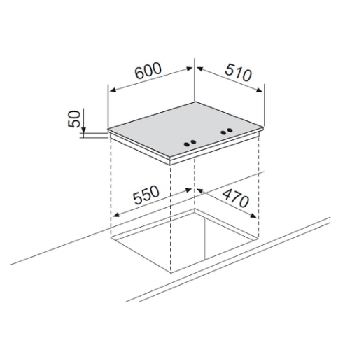 Table de cuisson verre blanche 60cm AIRLUX AV685HWH