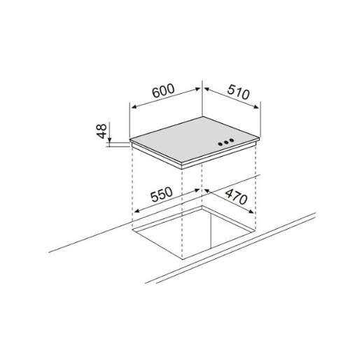 Table de cuisson verre gaz 60 cm Glem GV635HBK - vue 2