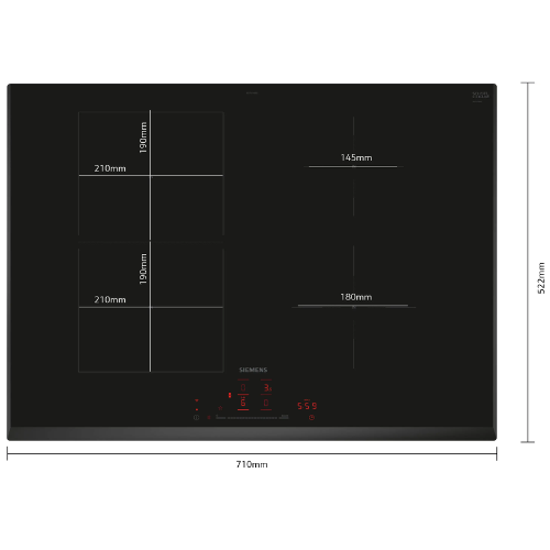 iQ500, Table à induction, 70 cm, Noir, sans cadre ED751HSB1E - vue 3