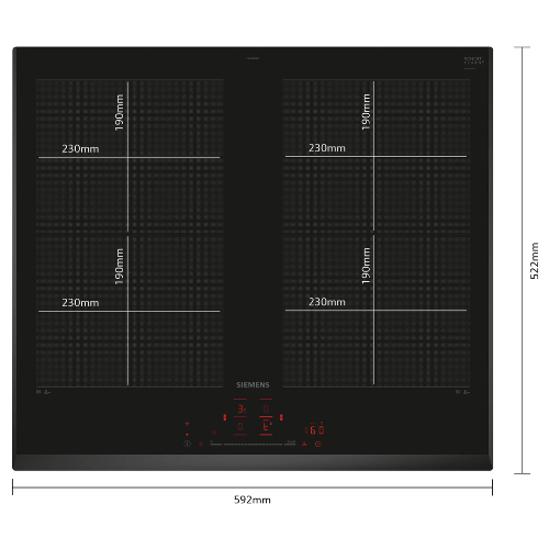 iQ700, Table à induction, 60 cm, Noir, sans cadre SIEMENS EX651HXC1E - vue 4
