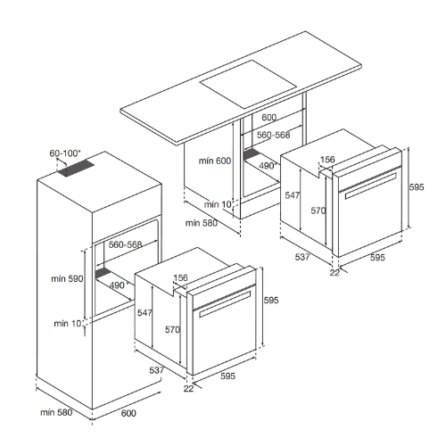 Four multifonction catalyse Blanc AIRLUX AFC106WH - vue 2
