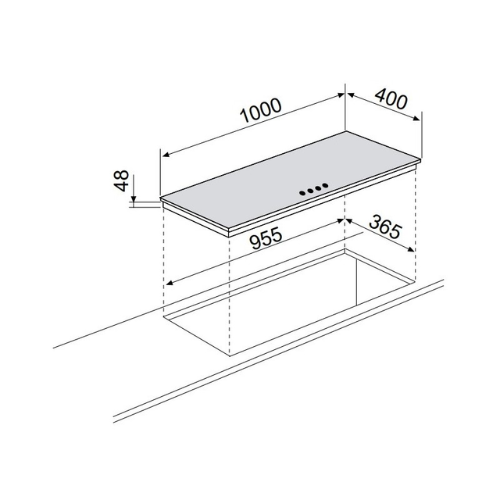 Table de cuisson verre noire 100cm AIRLUX AV145HBK - vue 2