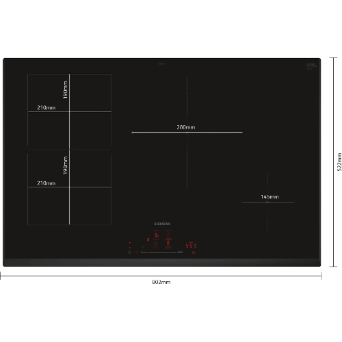 iQ500, Table à induction, 80 cm, Noir, sans cadre SIEMENS ED851HSB1E - vue 3