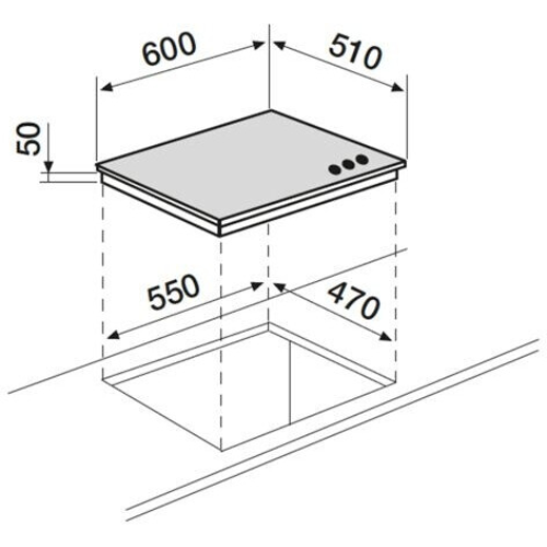 Table de cuisson verre noire 60cm AIRLUX AV635HBK