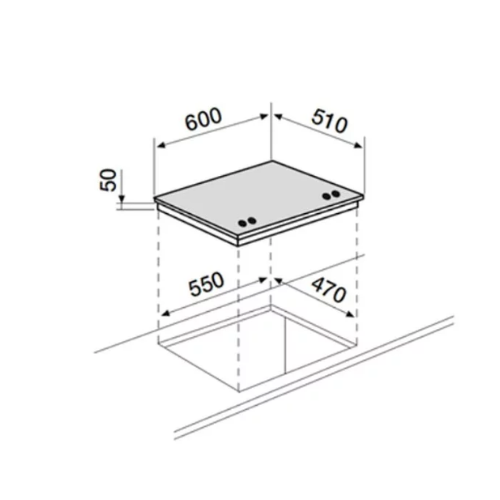 Table de cuisson verre noire 60cm AIRLUX AV685HBK - vue 2