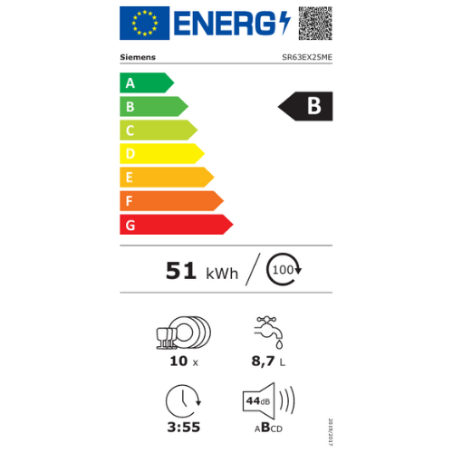 iQ300, Lave-vaisselle tout intégrable, 45 cm SIEMENS SR63EX25ME - vue 9