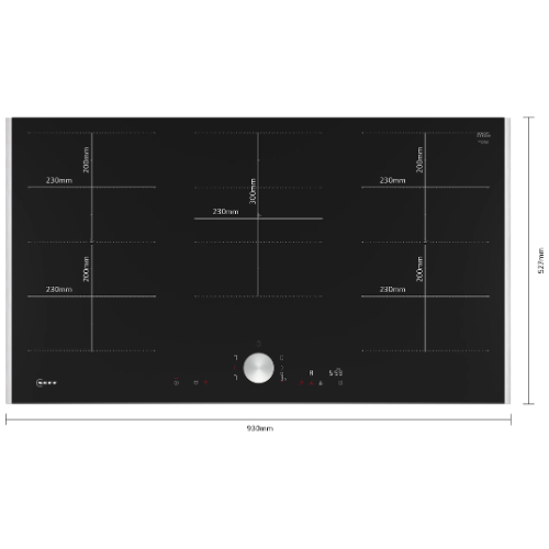 N 90, Table à induction, 90 cm, Noir, avec cadre NEFF T69TTX4L0 - vue 3