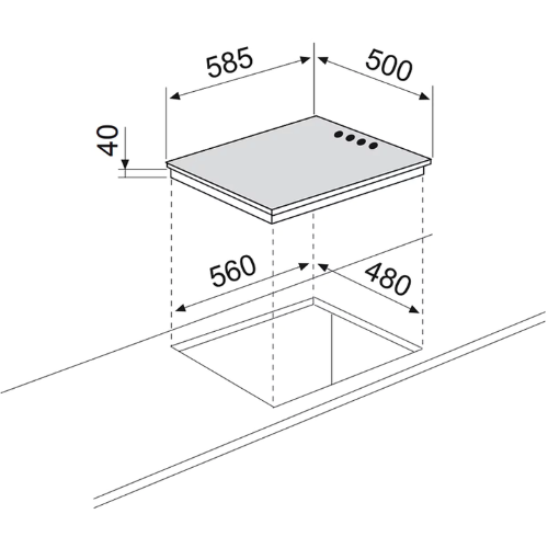 Table de cuisson électrique Glem GTL640WH - vue 2