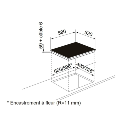 Table de Induction Panoramique 60 Cm Airlux ATIF64BKM - vue 3