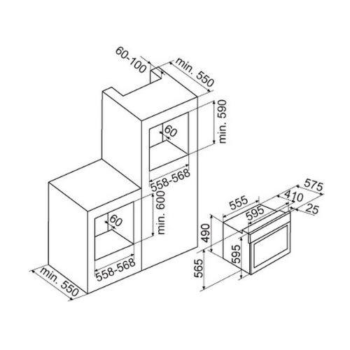 Four convection émail lisse Inox GLEM GFM410IX - vue 2