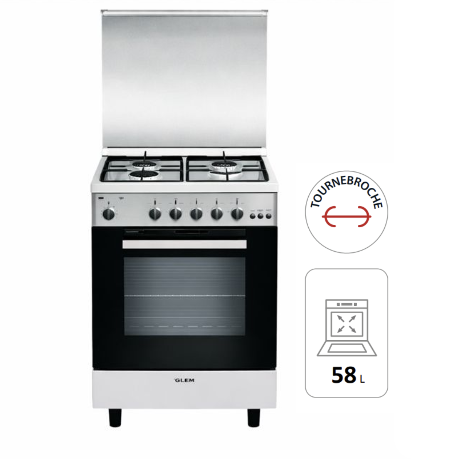 Cuisinière Alpha 60 x 50 CM GLEM GA650CMIX - vue 1