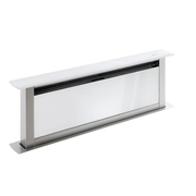 Hotte Plan De Travail Télescopique 90 Cm en Verre blanc/inox Airlux AHV980WH - vue 1