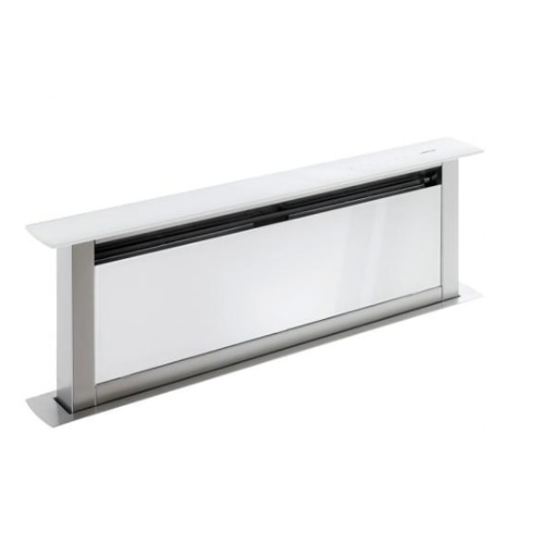 Hotte Plan De Travail Télescopique 90 Cm en Verre blanc/inox Airlux AHV980WH - vue 1