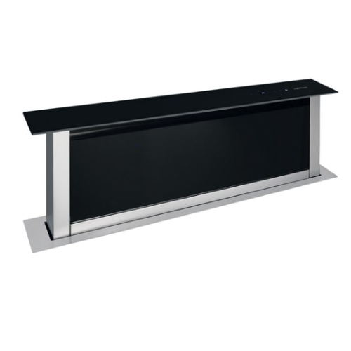Hotte Plan De Travail Télescopique 90 Cm en Verre noir/Inox Airlux AHV980BK - vue 1