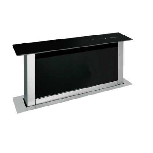 Hotte Plan De Travail Télescopique en Verre noir/Inox Airlux AHV680BK - vue 1