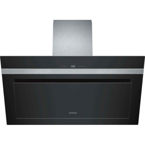 Hotte décorative inclinée noire 90cm SIEMENS LC98KD672 - vue 1