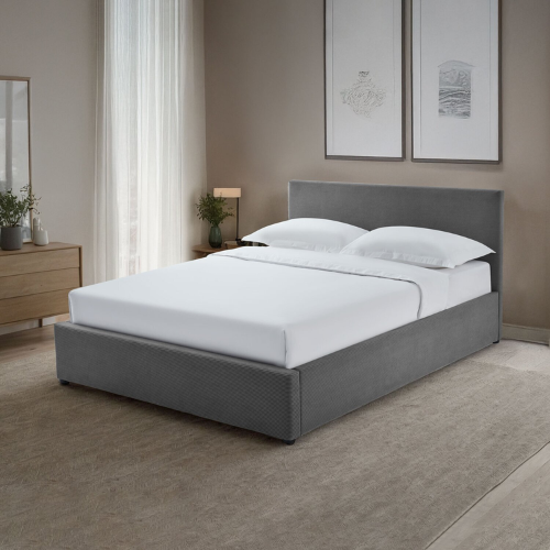 LIT COFFRE VENUS COTELE GRIS 160x200CM EURODESIGN VENUSGRIS160 - vue 1