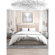 LIT COFFRE CORSICA EN VELOURS BEIGE - vue 1