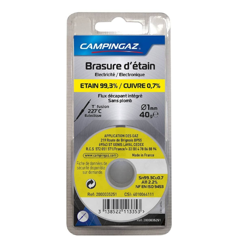 Lot De 4 ÉTAINS 99,3% - Cu 0,7% D1 40G Campingaz - 2000035251 - vue 1