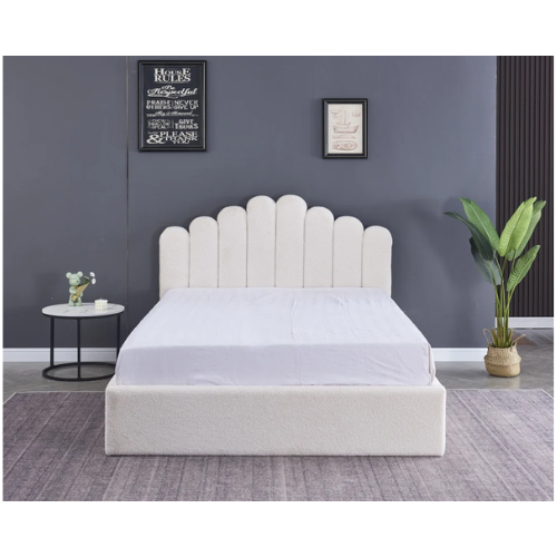 LIT DOHA VELOURS DOUDOU AVEC COFFRE 140X190CM EURODESIGN 746DD140 - vue 1