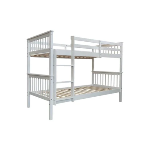 Lit Batna En Bois 1+1 Blanc 90x190CM Eurodesign - vue 1