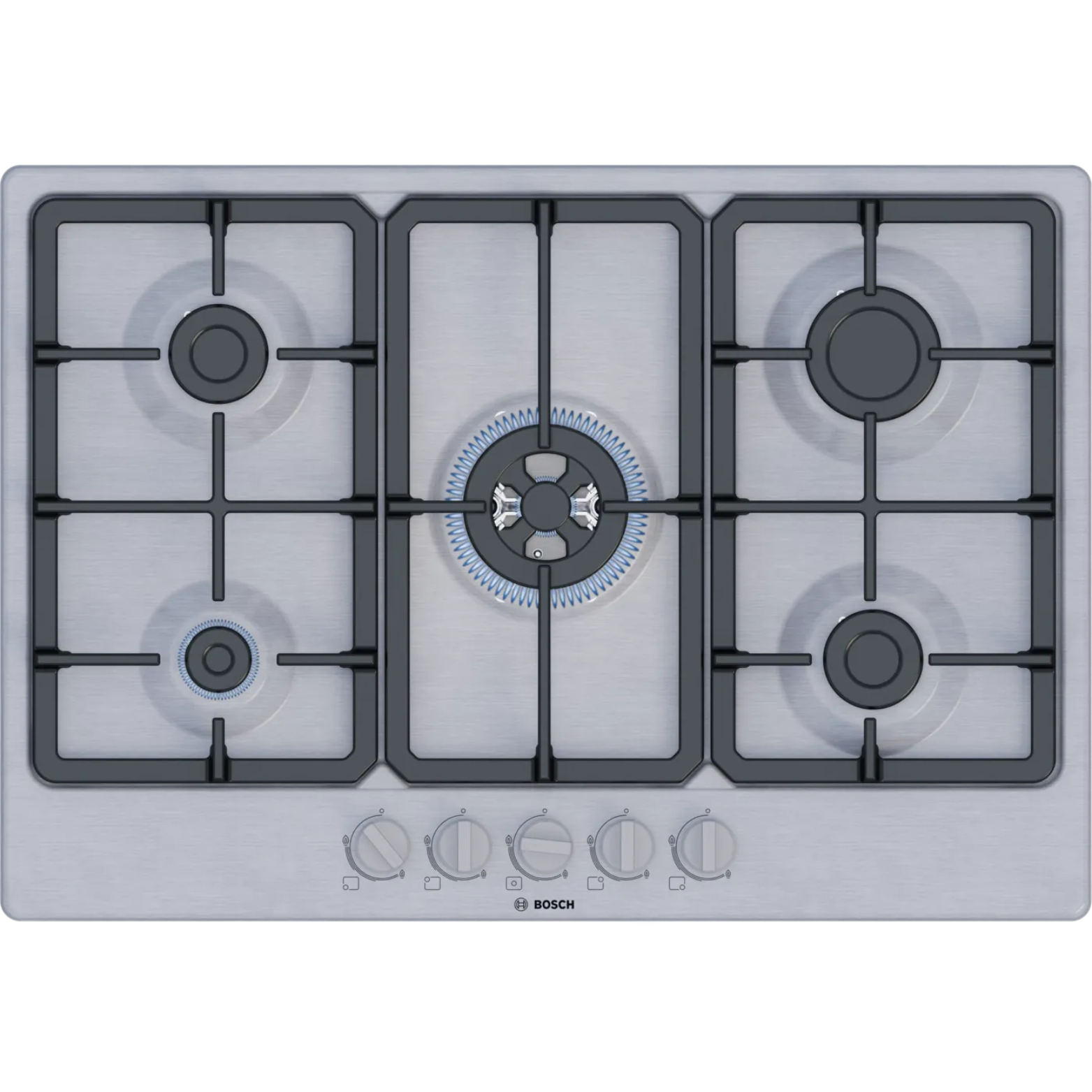 Série 4, Table gaz, 75 cm, Inox BOSCH PGQ7B5K90 - vue 1