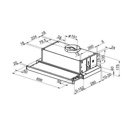 Airlux AHT930IX 90cm Drawer Hood