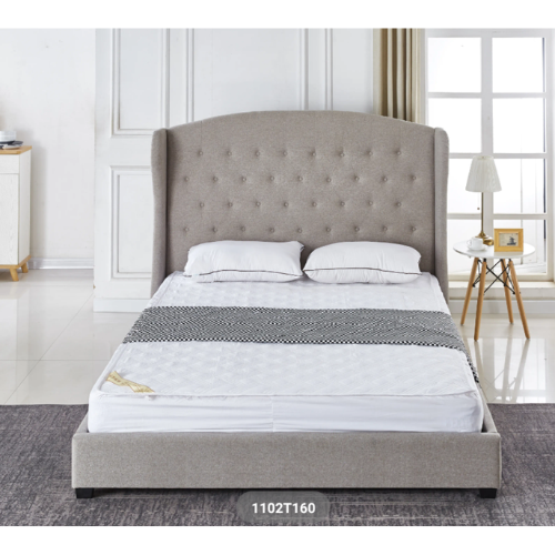 LIT BERGERAC TAUPE 160x200 cm EURODESIGN 1102T160 - vue 1